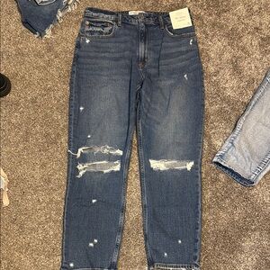 Abercrombie & Fitch Curve Love The Mom Jean High Rise